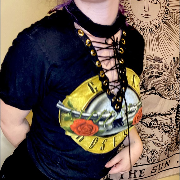 lace up guns and roses tee - Picture 2 of 2